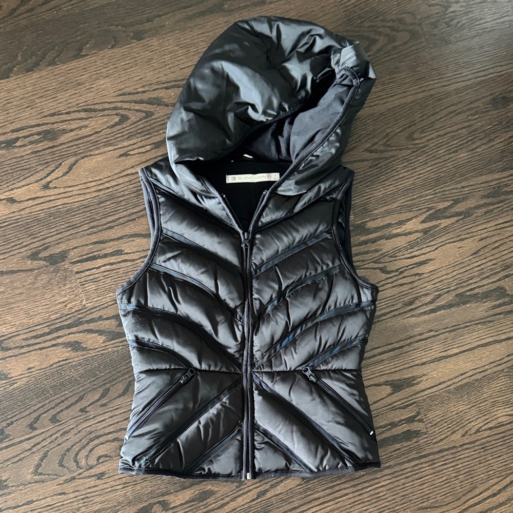 Blanc Noir Black Quilted Vest